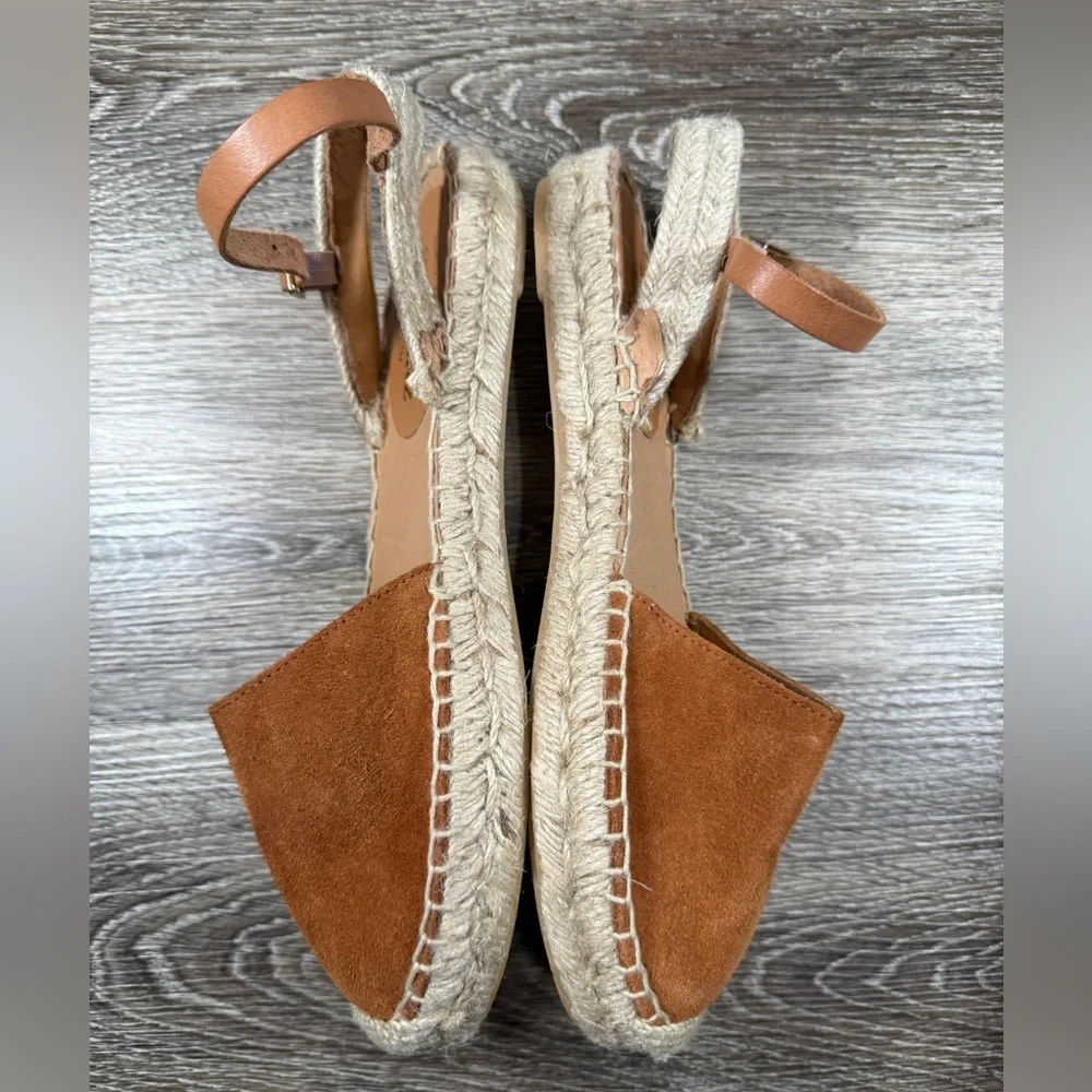 Casa Hernanz Sandals Women's‎ 38 Brown/Camel Leather Handmade Spain Espadrille